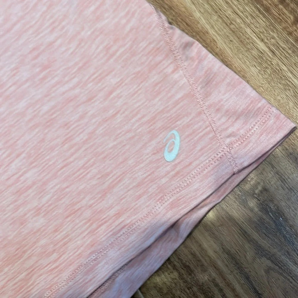 ASICS women’s shirt Large top Heather workout athletic running pink short sleeve - Picture 2 of 7